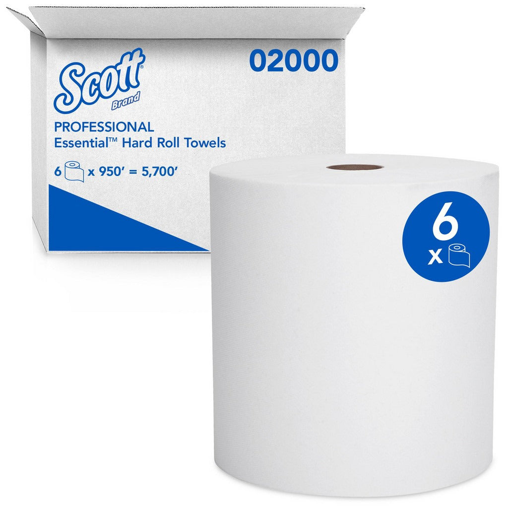 KIMBERLY-CLARK Scott 02000 Hard Roll Paper Towels 950 Ft 6 Rolls