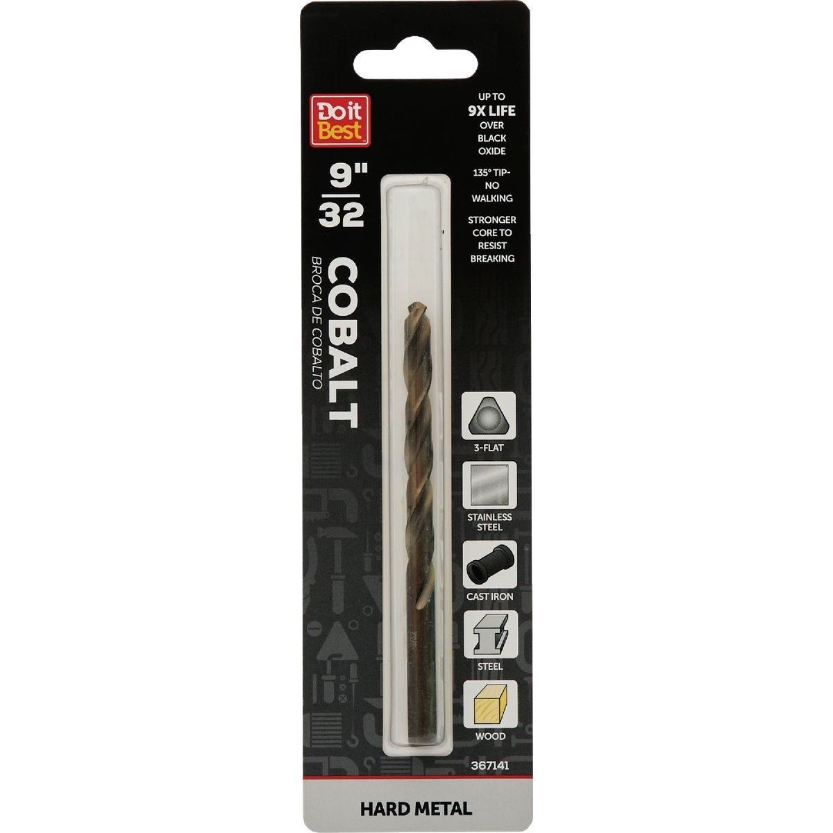 BSC PREFERRED Bsc Preferred QJDIB-DB-039B Cobalt Drill Bit 9/32 Inch