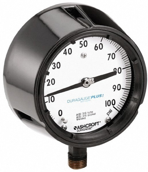 ASHCROFT Ashcroft 92966XLL Pressure Gauge 4.5 in Dial 0-30 Psi Rear Flange