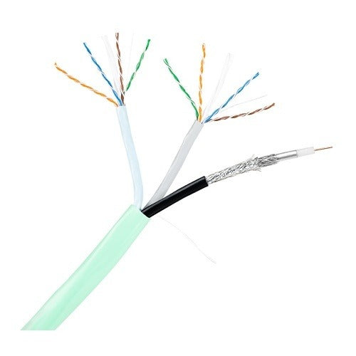 WIREPATH Wirepath SP-2XC6-RG6-500-GRN Dualspool Combo Cable