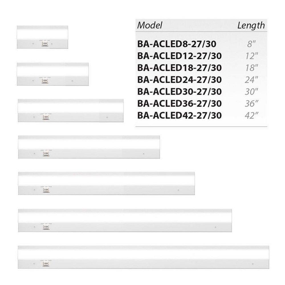 WAC Lighting BA-ACLED18-27/30WT Duo 18 LED Undercabinet - White - 2700/3000K