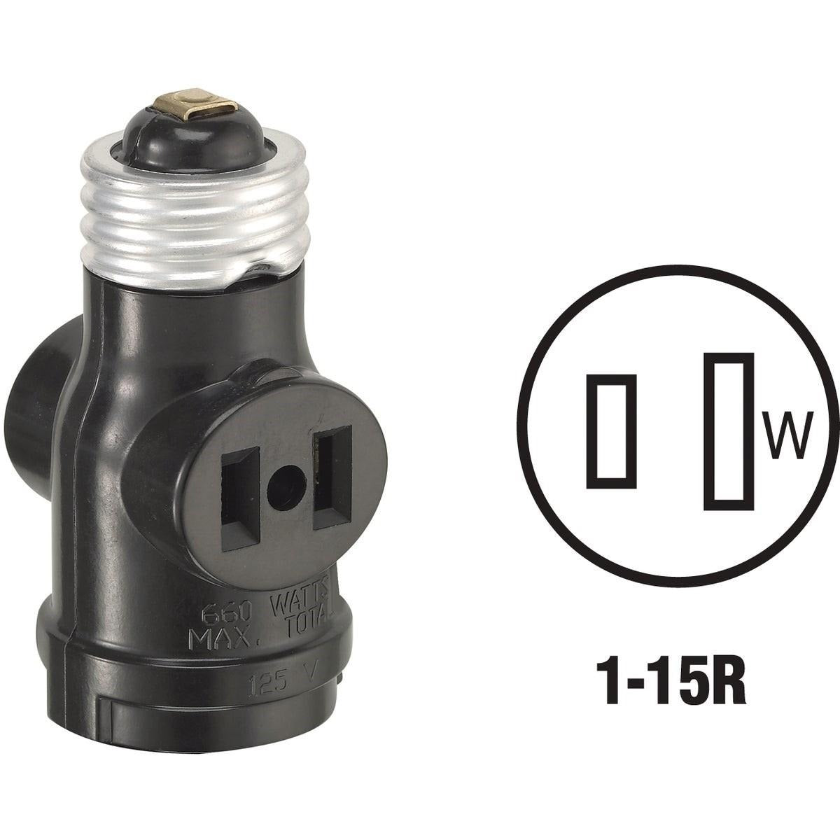 LEVITON Leviton 002-1403 Black 125V Socket Adapter