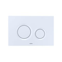 TOTO YT930#WH Dual Button Push Plate With Round Buttons For In Wall Tank Systems White Matte