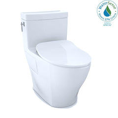 TOTO MS626234CEFG One-Piece Elongated 1.28 GPF Toilet with CEFIONTECT and SoftClose Seat, WASHLET+ Ready, Cotton White