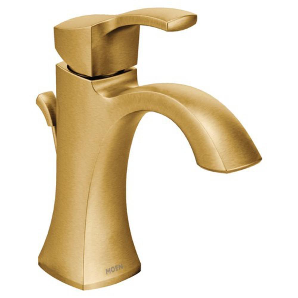 Moen 6903BG Voss Single Handle Monoblock Bathroom Sink Faucet in Brushed Gold