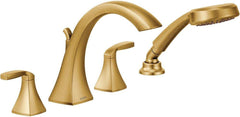 Moen T694BG Voss Two Handle Roman Tub Faucet with Handshower in Brushed Gold (Trim Only)