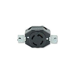 Leviton 3430 30 Amp, 120/208Volt- 3PY, Flush Mounting Locking Receptacle, Industrial Grade, Non-Grounding, Black