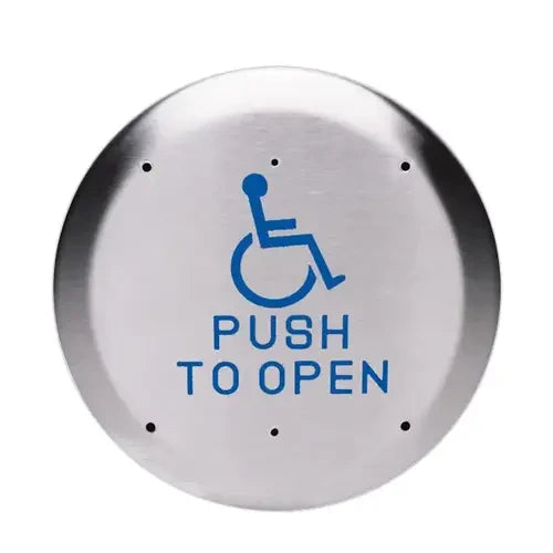 SDC Sdc 482A6RU 6 inches Round Push Plate with Handicap Marking