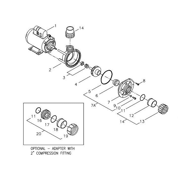 Gecko 02610000-1010 Aqua-Flo Flo-Master FMCP 1.5HP 2-Speed 115V