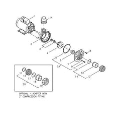 Gecko 02610000-1010 Aqua-Flo Flo-Master FMCP 1.5HP 2-Speed 115V