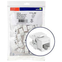 Leviton 61110-BW6 eXtreme CAT6 QuickPort Jack QuickPack, White, 25-Pack