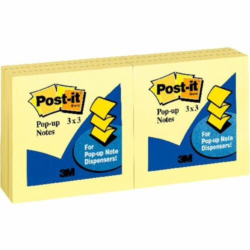 3M 3M MMMR330YWPK Pop-up Refill Notes 3x3 in Canary Yellow 12pk
