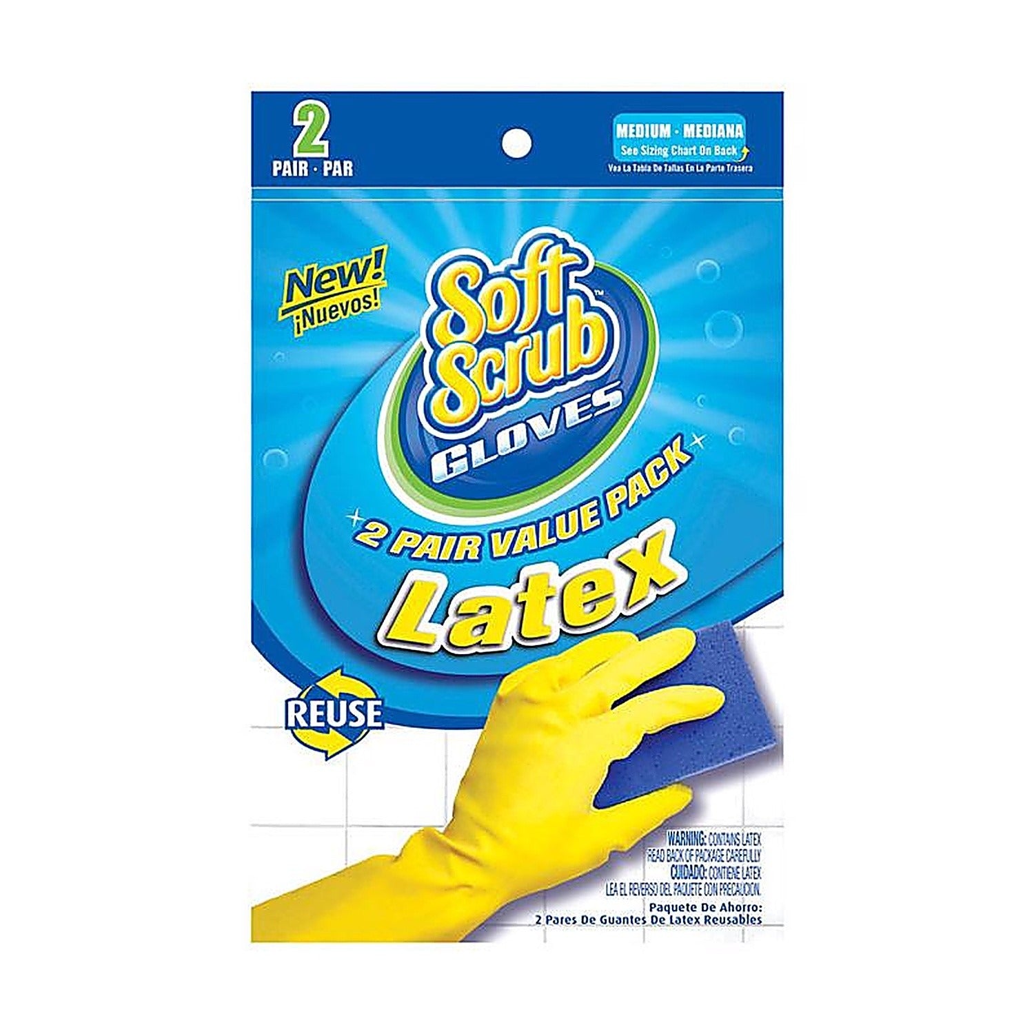 SOFT SCRUB Soft Scrub 12322-26 Medium Latex Rubber Glove (2-Pack)