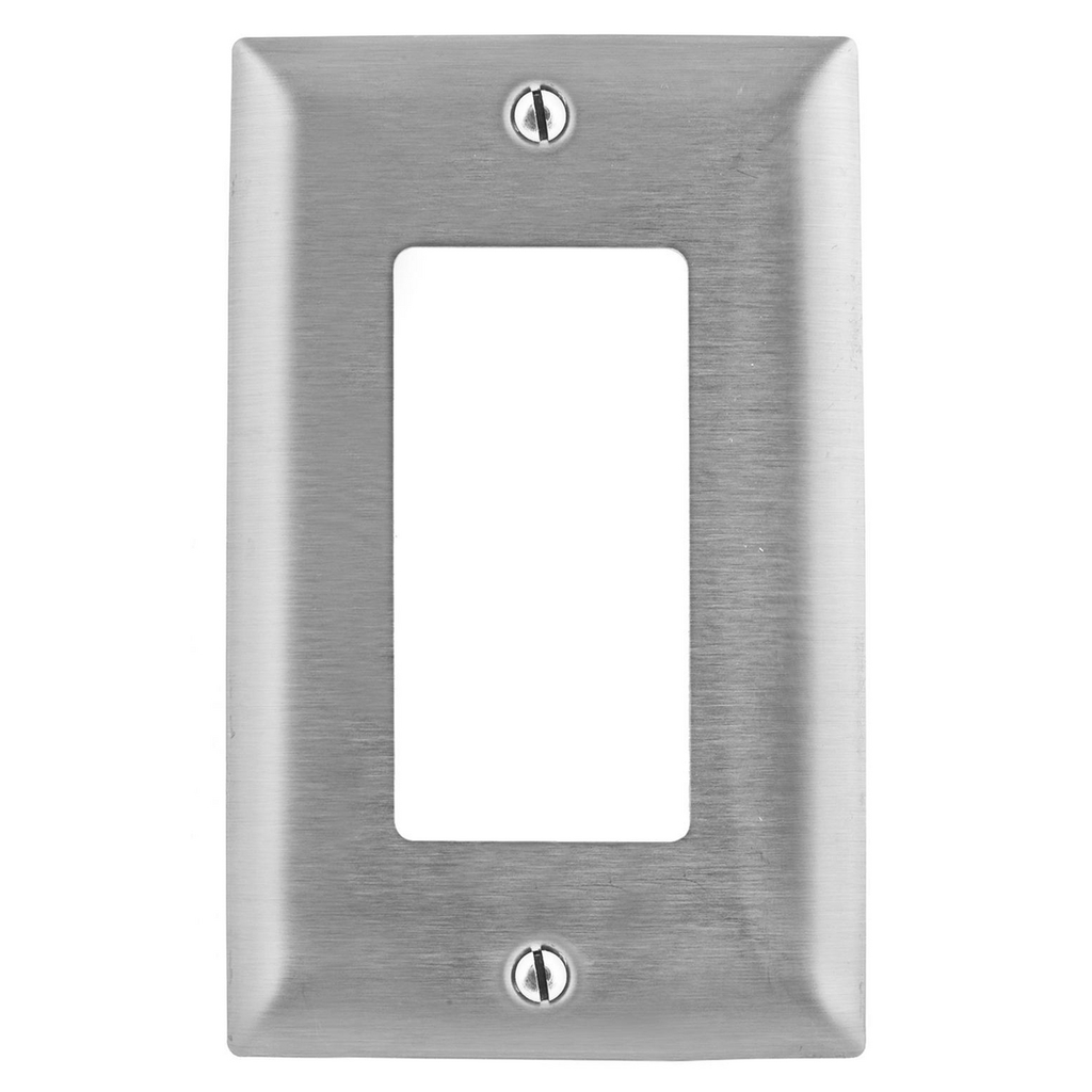 Hubbell Wiring Device-Kellems SS26L 1-Gang Stainless Steel 1-Decorator Switch Screw Mount Wallplate