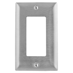 Hubbell Wiring Device-Kellems SS26L 1-Gang Stainless Steel 1-Decorator Switch Screw Mount Wallplate