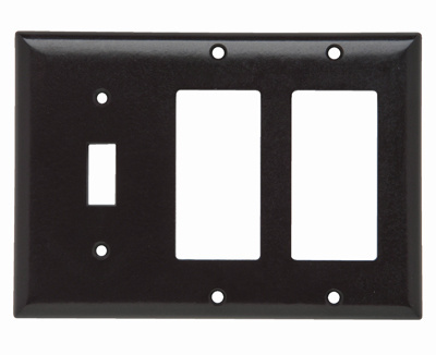 Pass & Seymour SP1262 3Gang Wall Plate 1-Toggle 2-Decorator Standard Brown