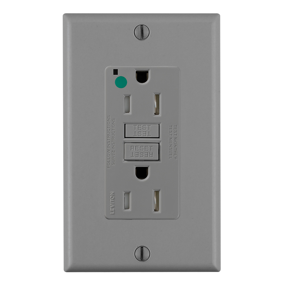 Leviton GFTR1-HGG GFCI Self-Test 15 Amp 125 Volt Duplex