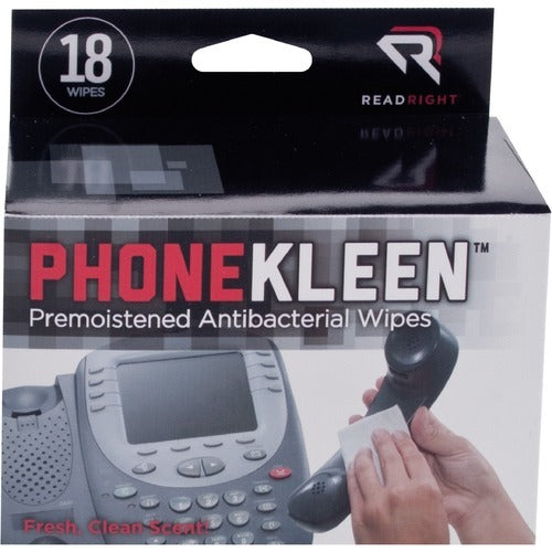 READ RIGHT Read/right REARR1203 Phonekleen Cleaning Wipes Box 18