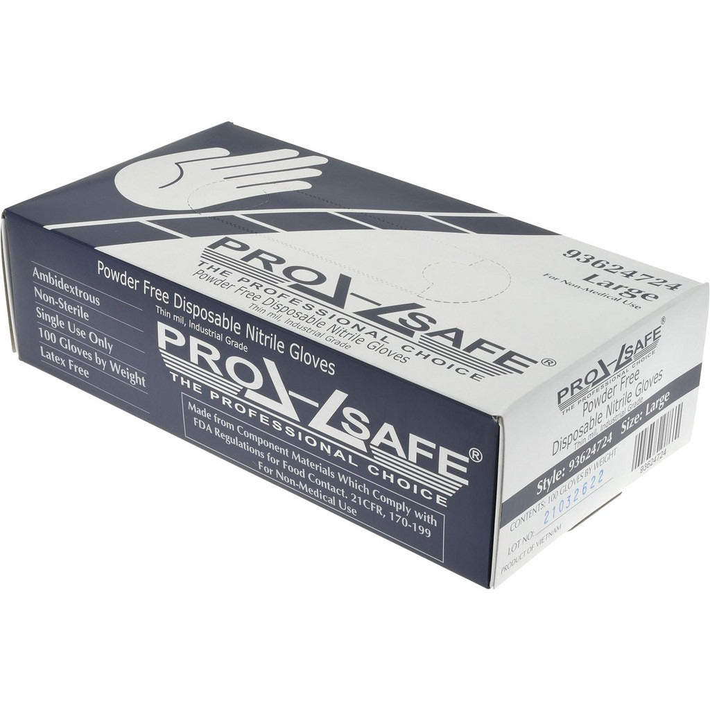PRO-SAFE Pro-safe GL06-3MPFL Nitrile Gloves 3 Mil Large 100 Pack