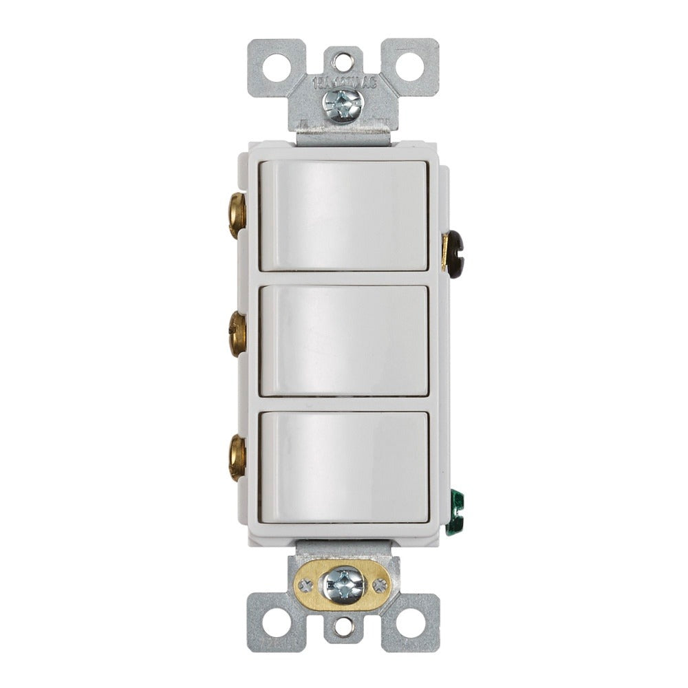 NUTONE NUTONE P3RW 3-Rocker Switch 120-Volt 4.25 Inch x 2 Inch x 1.75 Inch