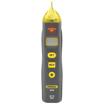 GENERAL TOOLS General Tools VR40 4:1 IR Thermometer with NCV and Flashlight Battery Powered (Pocket-Sized) GNVR40