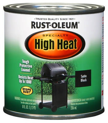 RUST-OLEUM Rust-oleum 7778-730 High Heat Satin Black Paint 0.5 Pint
