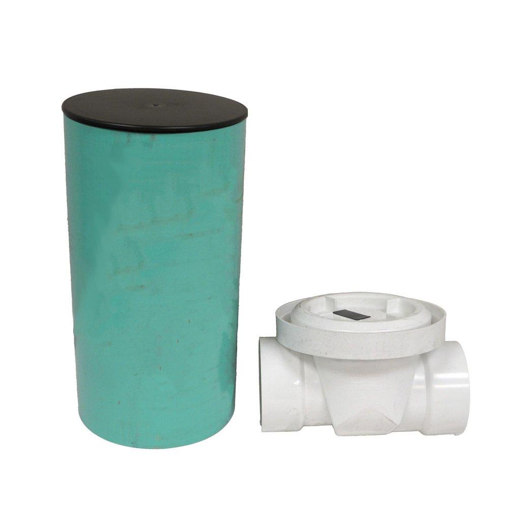 Jones Stephens B04401K 4 in. PVC Backwater Valve with Sleeve and Plastic Lid