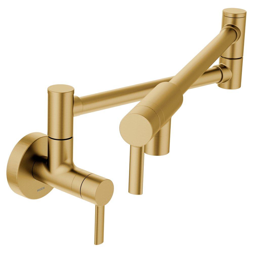 Moen S665BG Wall Mount Pot Filler in Brushed Gold