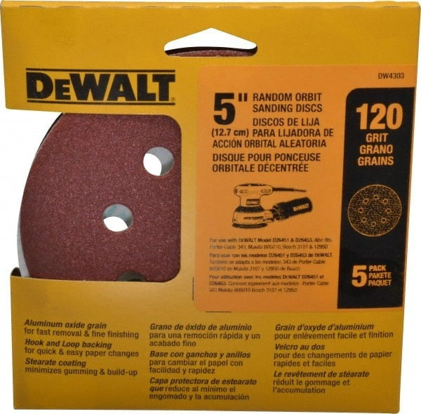 DEWALT Dewalt Accessories DW4303 Sanding Disc 120 Grit 5 in 5 Pack