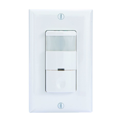 Intermatic IOS-DOV-WH 120 VAC 60 Hz White 180 Degrees Self Adaptive In-Wall PIR Sensor Switch