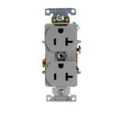 Leviton 5362-GYS Heavy Duty Duplex Receptacle 20 Amp 125 Volt NEMA 5-20R