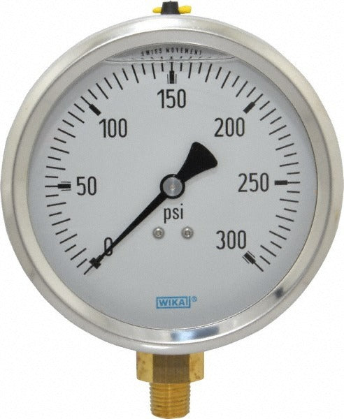 WIKA Wika 9699142 Pressure Gauge 0-300 Psi 4 in Dial Lower Npt