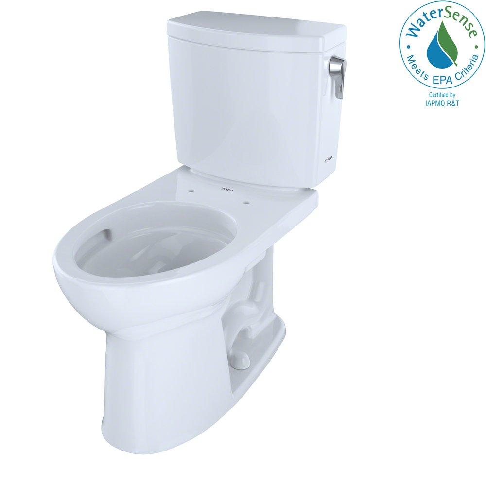 Toto CST454CUFRG#01 Drake II 1 GPF Two Piece Elongated Toilet with SanaGloss Ceramic Glaze and Right Hand Trip Lever