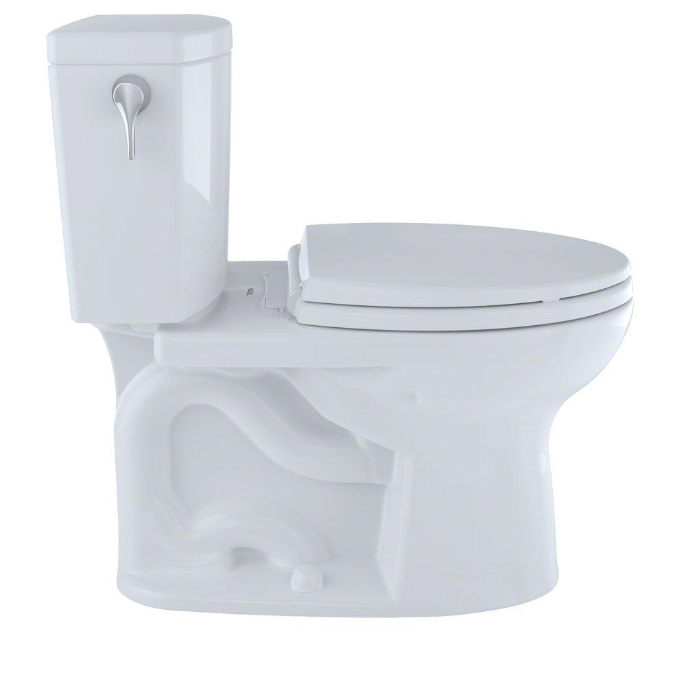 Toto CST454CUFRG#01 Drake II 1 GPF Two Piece Elongated Toilet with SanaGloss Ceramic Glaze and Right Hand Trip Lever