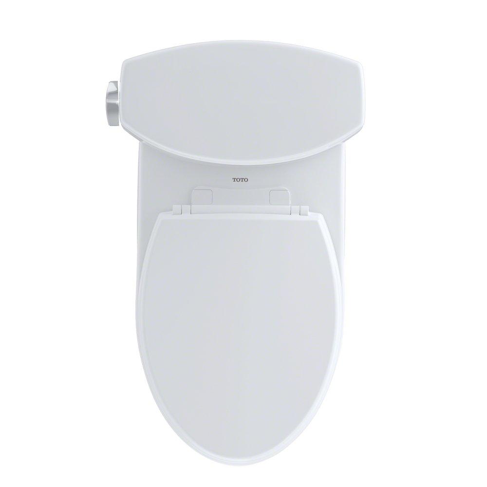 Toto CST454CEFRG#01 Drake II Two-Piece Elongated 1.28 GPF Universal Height Toilet with CEFIONTECT and Right-Hand Trip Lever