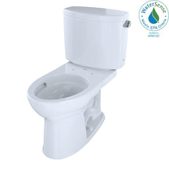 Toto CST454CEFRG#01 Drake II Two-Piece Elongated 1.28 GPF Universal Height Toilet with CEFIONTECT and Right-Hand Trip Lever