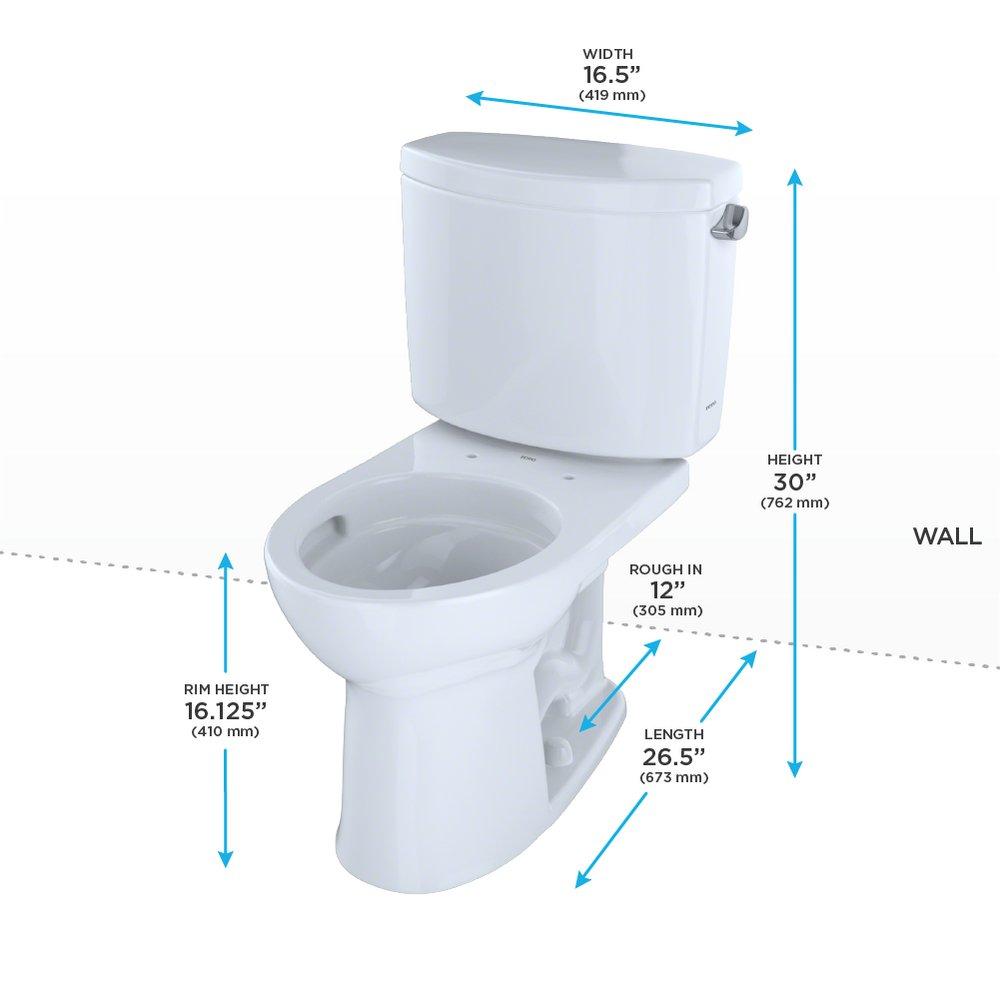 TOTO CST453CEFRG#01 Toilet 1.28 GPF Round Two Piece Cotton White