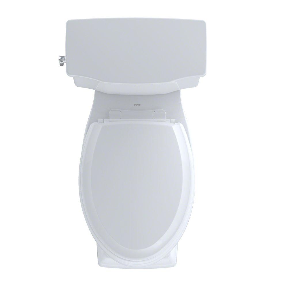 Toto CST404CEFRG#01 Promenade II Two-Piece Elongated 1.28 GPF Universal Height Toilet with CeFiONtect and Right-Hand Trip Lever Cotton White