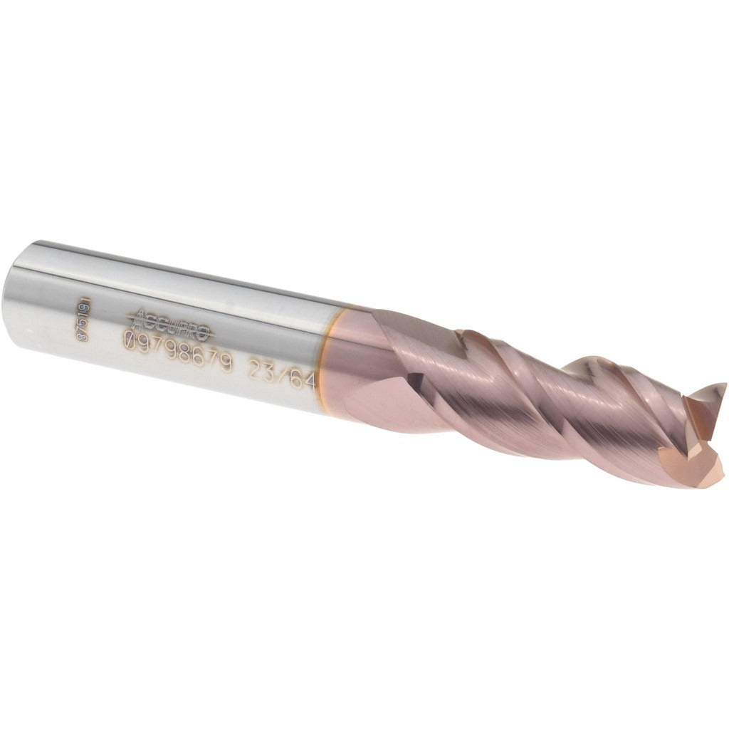 ACCUPRO Accupro 12182011 Square End Mill 23/64 in 3 Flute Carbide