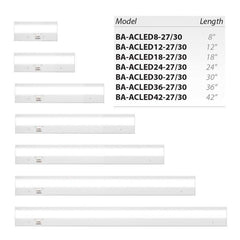 WAC Lighting BA-ACLED24-27/30WT Duo 24 LED Undercabinet - White - 2700/3000K