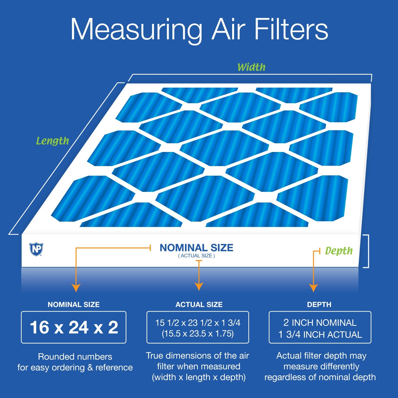 NORDIC PURE Nordic Pure 16x24x2M7+C-3 Pleated Air Filter Merv 7