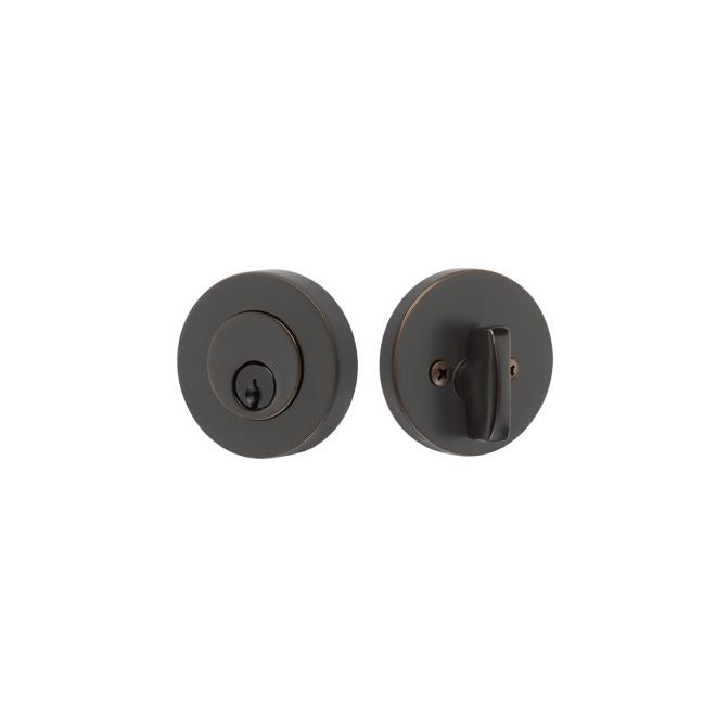EMTEK Emtek 8423US10B Modern Disc Single Cylinder Deadbolt Oil Rubbed Bronze