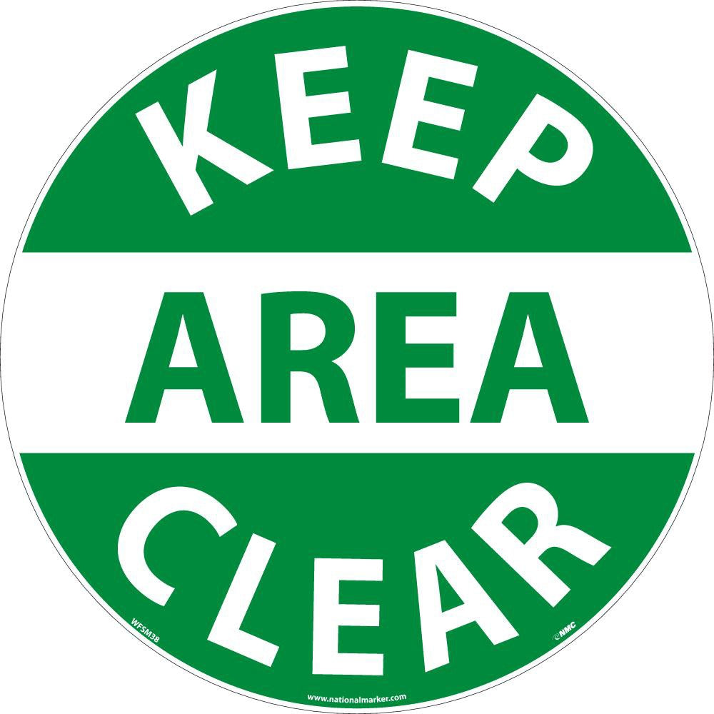 ACCUFORMNMC Accuformnmc WFSM38 Floor Sign Keep Area Clear Round