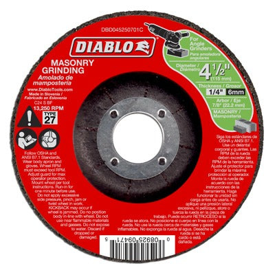 DIABLO Freud DBD045250701C Type 27 Masonry Grinding Disc 10 Pack