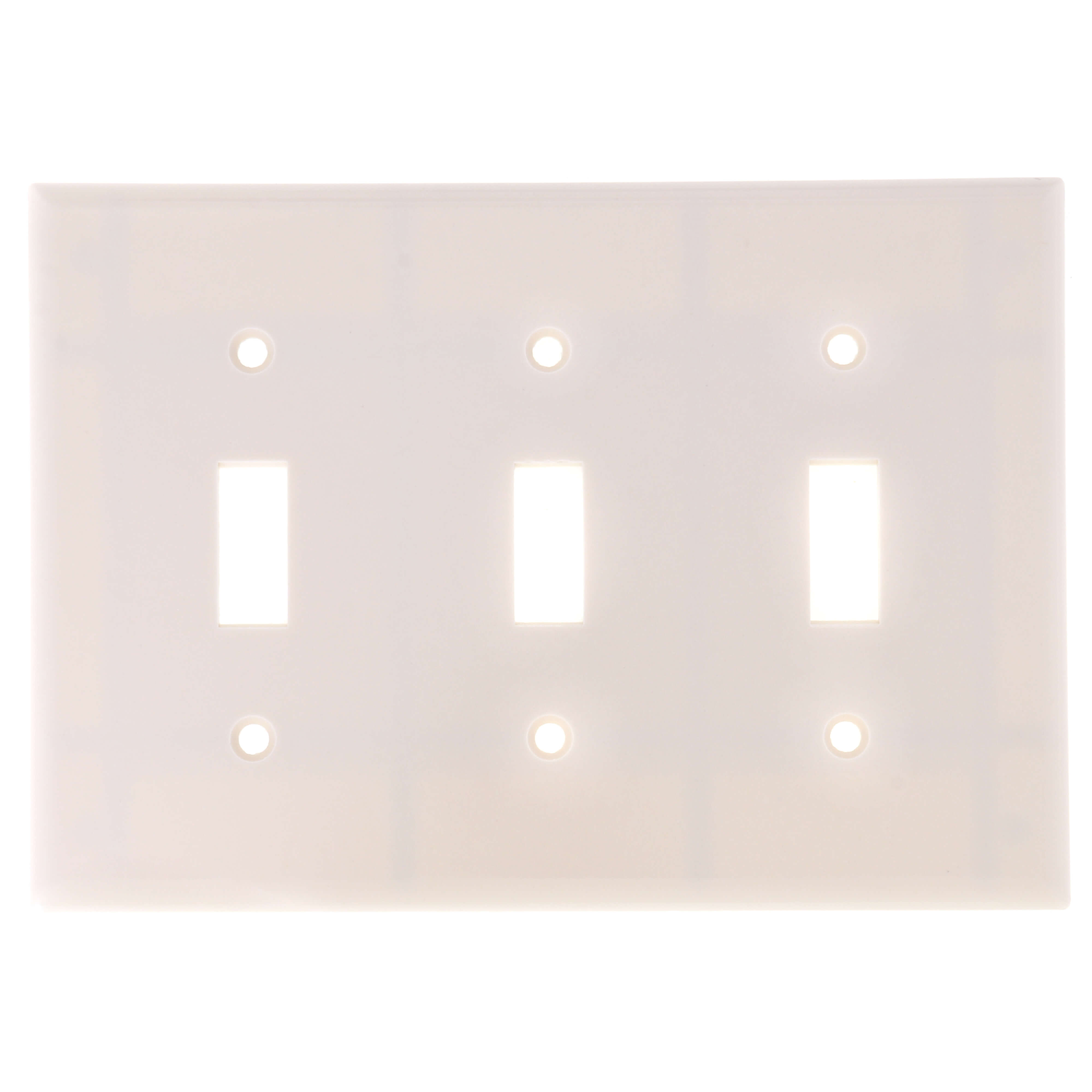 Leviton 78011 3-Gang Toggle Device Switch Wallplate Standard Size Thermoset Light Almond