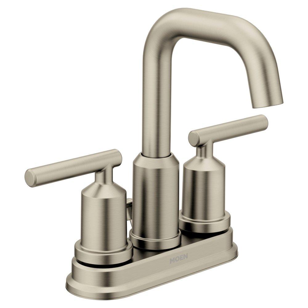 Moen 6150BN Gibson Two Handle Centerset Bathroom Sink Faucet in Brushed Nickel