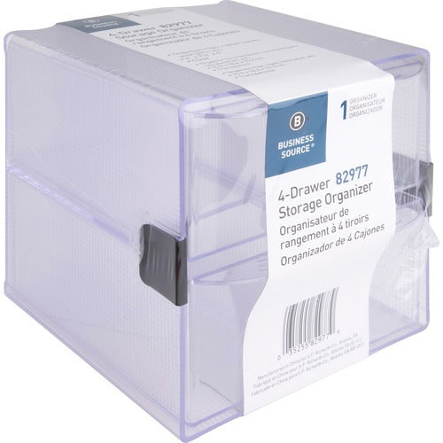 BUSINESS SOURCE Business Source BSN82977 Clear 4-drawer Storage Organizer