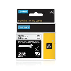 DYMO 18484 Industrial Permanent Labels for LabelWriter and Industrial Label Makers, Black on White, 1/2, 1 Roll