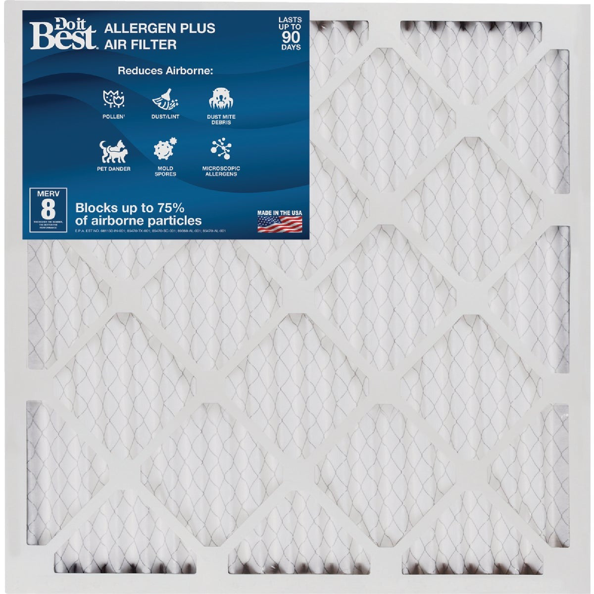 BSC PREFERRED Bsc Preferred DB1-1212-8-12 Pleated Air Filter Merv 8