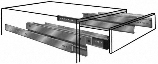 KNAPE & VOGT Knape Vogt 8505P 28 Precision Drawer Slide Chrome 28 in